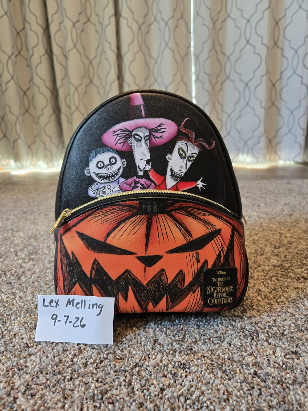 The Nightmare Before Christmas  Pumpkin Backpack - Black & Orange